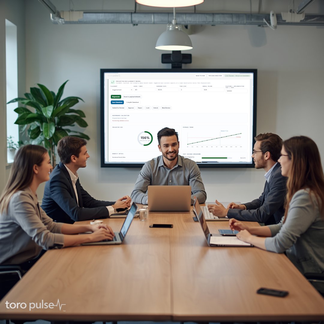 Toro Pulse platform in use during a team meeting